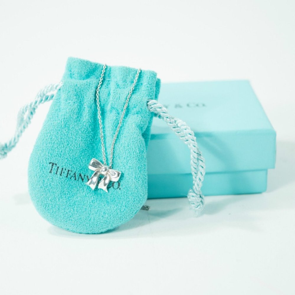 Authentic Tiffany & Co. Sterling Silver Ribbon Necklace